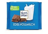 Ritter Sport Edel-Vollmilch 100 g, hochwertige Vollmilchschokolade, die auf der Zunge zergeht, intensiver Geschmack dank edlen Kakaobohnen aus Peru