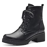 MARCO TOZZI Damen Stiefeletten zum Schnüren mit Blockabsatz mit Reißverschluss, Schwarz (Black), 39 EU