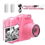 vdha Kinder-Sofortbildkamera mit 1080P-Selfie-Digitalkamera, Mädchen, Geburtstagsgeschenk, Rosa
