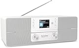 TechniSat Digitradio 371 CD BT - Stereo Digitalradio (DAB+, UKW, CD-Player, Bluetooth, Farbdisplay, USB, AUX, Kopfhöreranschluss, Kompaktanlage, Wecker, 10 Watt, Fernbedienung) weiß