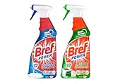 Bref Power Ausprobier SET (2er Pack), 1x gegen Kalk und Schmutz, Kalkreiniger, (750 ml) & 1x gegen Fett und Eingebranntes, Fettlöser, (750 ml)