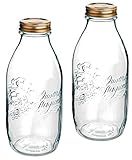 Bormioli Rocco 2 Glas Flaschen Quattro Stagionie 1L