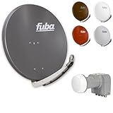 Fuba DAA 850 HD Sat Anlage - 4 Teilnehmer (m. DEK 416) - Sat Anlage bestehend aus Fuba DAA 850 in Ihrer Wunschfarbe + Fuba DEK 416 Quad LNB