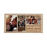 Herz & Heim® Foto-Schokolade mit Wunschtext als kleines Geschenk zum Geburtstag, für die Freundin oder zu Weihnachten (3 Fotos 2 Zeilen)