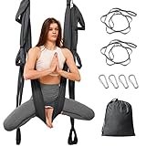 Leogreen Yoga-Hängematte, Yoga-Schaukel, Umkehr-Hängematte, für Yoga, Anti-Gravity, Nylon-Taffetas, Kapazität 300 kg (Dunkelgrau)