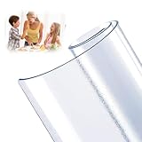 Wasserdichte transparente PVC-Tischschutzabdeckung, 1 mm Dicke, transparente Kunststoff-Tischdecke für Küche und Esstisch, mattiert, 90 x 250 cm