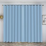 loyaltyer Vorhang Blickdicht Blau Akustikvorhang Vorhang Verdunkelung mit Ösenvorhang für Wohnzimmer Kinderzimmer Schlafzimmer Thermo Schallschutzvorhang, 2er Set 160x140 cm(HxB) für Modern5y26