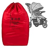 Rote Reisetasche für Kinderwagen Größe zu 100x60x40 cm Transporttasche Buggy Tragetasche Faltbar als Rucksack perfekt am Flughafen beim Einchecken Bahnhof Autofahrten [085]