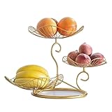 RYUQW3RE Obstgericht Kreative Luxus Gold Eisen Kunst Threetier 3 Tier Obstschale Home Decor Couchtisch Ablassen Wasser Metall Obstkorb Wohnzimmer Dekoration Dekorative Obstschale