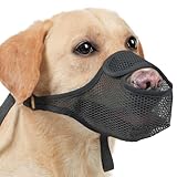 Muuookka Hunde-Mundmaske, Atmungsaktives Netzgewebe, Anti-Gurt, Maulkorb, Aasfresser-Prävention, Langer Mund, Hunde-Mundkäfig, Heimtierbedarf, Schwarz, L