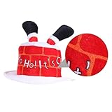 VICASKY Weihnachtshut Rot aus Robustem Material Wiederverwendbare Weihnachtsmütze für Erwachsene Kreative Weihnachtsdekoration für Party und Zuhause