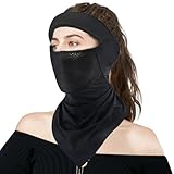 Gesichtsmaske, Sonnenschutz, UV-Schutz, kühlender LSF 50, Halstuch, atmungsaktiv, Bandana für Damen und Herren, Schwarz , Refer to description