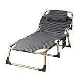 WANGCEPLSD Foldable Bed, Tragbares Bett, Feldbett Klappbar mit Kopfstütze und Verstellbarer Rückenlehne, Liegestuhl, Klappbett für Zuhause, Büro, Balkon, Garten, Tragkraft 200 Kg(Small)