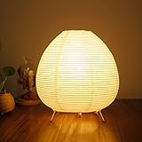 ACMHNC Reispapier Lampe Retro Reispapier Nachttischlampe mit...