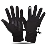 JAMILA Jamigloves Motorrad-Handschuhe, Winter, Touchscreen, winddicht, Thermo-Handschuhe, rutschfest, wasserabweisend, für Motorrad, Laufen, Radfahren, Wandern, wasserdicht, Schwarz – M