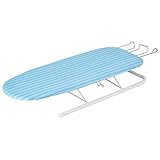 Honey-Can-Do BRD-01435 Tischbügelbrett mit ausziehbarer Bügeleisenablage, Stoff, Light Blue, 102.87 x 31.75 x 3.81 cm