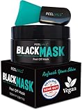 EINFÜHRUNGSANGEBOT - PEELUALS® Black Mask gegen Mitesser | Blackhead Peel-Off Maske + Maskenpinsel | Maske zum Abziehen | Hochdosierte Aktivkohle | For Women & Men- 100ml | Vegan