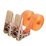 Spanngurte mit Ratsche 4m, Robust Zurrgurte mit Ratsche Gurte für Materialtransport,Motorrad, Fahrräder, Umzug, Gepäckpakete, Camping (2 Stück)