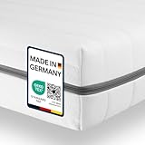 Sleepneo Matratze 90x200 - Ergonomische Kaltschaummatratze - 7 Zonen Matratze - Matratze H2 H3 - Oeko TEX Zertifiziert - Waschbarer Bezug - 2in1 Matratzen Härtegrad - atmungsaktiv - Höhe 15 cm