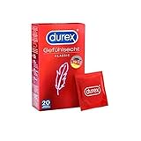 Durex Gefühlsecht Classic Kondome – Dünne Kondome mit anatomischer Easy-On-Form & mit Silikongleitgel befeuchtet – 20er Pack