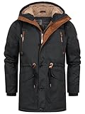 Indicode Herren INGillespie Winterjacke mit gefütterter Kapuze | Herrenjacke Wintermantel Parka Männer Black M