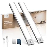 Schrankbeleuchtung Led Lampe mit Bewegungsmelder - 30cm 2200mAh Unterbauleuchte Küche Licht Aufladbar mit USB & Sensor - Treppenlicht Schranklicht Vitrinenbeleuchtung Magnetische Dimmbar | 2 Stück