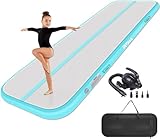 Gymnastikmatte Air Matte 3M 4M 5M 6M 10/20CM Höhe, Turnmatte Aufblasbar Gymnastik Tumbling Matten mit Komplettes Zubehör, Matte Turnen Trainingsmatte für zuhause Outdoor Yoga