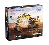 fischertechnik 576450 Liebherr R938 Pneumatischer Bagger – Baukasten für Kinder ab 10 Jahren, Modellbausatz für Erwachsene, gelb