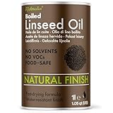 Materialix Leinölfirnis - Holzöl für Innen und Außen, Farbloses Möbelöl & Holzpflegeöl aus 100% Leinöl - Natürlicher Holzschutz für Möbel, Böden & Tische