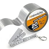Hinrichs Aluminium Klebeband 20m x 50mm - hitzebeständiges Isolierklebeband - Alu Klebeband für Dämmung & Rohrisolierung - Alu Tape als Dichtband & Dampfsperre - selbstklebendes Aluband