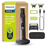 PHILIPS OneBlade Pro 360 Face & Body - elektrischer Rasierer, Trimmer & Bodygroomer, 3 x 360 Klingen, Präzisionskamm, 2x Körperaufsätze, Reiseetui, Ladestation, für Gesicht & Körper (QP6652/35)
