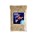 Teichsticks Premium 10L einfarbig - Natürliches Premium Fischfutter für Goldfisch, Koi, Teichfische, Pond Sticks Koifutter Gold-Fischfutter - klares Wasser ohne Trübung im Gartenteich