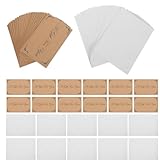 BESTonZON 25 Sets Kraftpapier Zertifikatskarten mit Umschlägen Blanko Vorlagen für Hochzeiten Geburtstage Geschäfts Spa-zertifikate Kraftpapierkarten mit Weißen Umschlägen