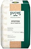 Fuchs Professional - Pfeffer weiß gemahlen | Warm-würziges Aroma zum Abschmecken von Gerichten | Profi-Qualität für Großverbraucher und Gastronomie | 1 kg im recyclebaren Beutel