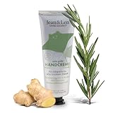 Jean & Len Sehr geile Handcreme Rosemary & Ginger, mit Urea, Handpflege für trockene und rissige Hände, spendet Feuchtigkeit und pflegt intensiv, ohne Parabene und Silikone, Tube, 75 ml