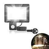 YRHome LED Strahler mit Bewegungsmelder 100W 3500LM Superhell Aussenlampe Fluter Außenleuchte Scheinwerfer Licht IP66 Wasserdicht Außenbeleuchtung für Garage Innenhöfe - Kaltweiß mit 1.5m Stecker