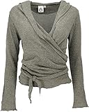 GURU SHOP Wickelshirt, Baumwollstrick Pullover, Wickeljacke, Helles Khakigrün, Synthetisch, Size:S (36)