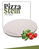 GrillGott - Pizzastein für Backofen & Gasgrill - Für Knusprigen Boden - Pizzastein 38cm Durchmesser aus Cordierit bis 900 °C - Wärme speichernd