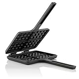 BBQ-Toro Waffeleisen | Sandwicheisen mit 2 Stielen, 19 x 15 cm | Waffle + Pie Iron | rechteckige Doppelform aus Gusseisen, bereits eingebrannt | Waffelmaker, Waffeleisen aus Gusseisen, Sandwichmaker
