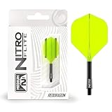 RED DRAGON Darts – Nitro Flite Integriert Flüge & Schäfte System – No.2 Form und Design – Schwarz & Gelb Farbe, Medium Länge