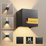 Scandinavian home LED Wandleuchte Aussen/Innen I Helligkeit einstellbar I IP65 230V 6W Warmweiß 3000K 700lm I Aussenlampe Wand, Outdoor Lampe, Wandleuchte Innen, Aussenleuchten Hauswand, Wandlampe