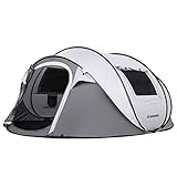 EchoSmile Camping Zelt,Wurfzelt für 4–6 Personen,Pop up Zelt | wasserdichte Familienzelt mit 2 Belüftungsfenstern,Geeignet für Camping Picknick,Wandern und Outdoor Aktivitäten