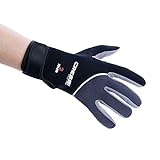 Cressi Unisex Erwachsene Tropical Gloves Handschuhe für Wassersport in Amara und Neopren 2 mm, Schwarz/Grau, XL