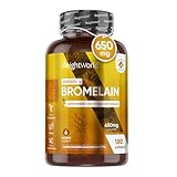 Bromelain Kapseln - 180 vegane Kapseln - 6 Monate Vorrat - 2500 G.D.U/g 650mg pro Tagesdosis - Bromelain aus Ananas Extrakt - Ohne Magnesiumstearat - Natürliches Ananas Enzym von WeightWorld