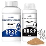 NoxGule Estrich Reparatur Set, Epoxidharz Rissfüller Beton, Epoxidharzmörtel, Schnellreparaturharz | Gießharz 300g Quarzsand 200g Estrichklammern 30 Stück,Schnellreparaturharz für Sanierharz, Rissharz