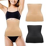 Apricitie 2er Set Damen Waist Trainer Unterbrust Korsett Bauchweg Taillenformer Postpartum Belly Wrap Taillenmieder Bauchweggürtel Corsage Shapewear,XL/XXL