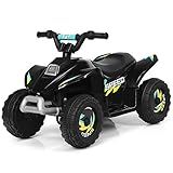 COSTWAY 6V Elektro Kinderquad 2,8-4,6 km/h, Mini Elektroquad, Kinderauto, Kindermotorrad, Kinder Quad, Elektroauto für Kinder ab 3 Jahren (Schwarz)