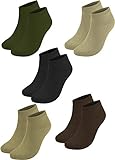 normani 10 Paar Baumwolle Sommer Sneaker Socken für Damen und Herren Auswahl Farbe Oliv/Beige/Khaki/Braun/Schwarz Größe 43-47