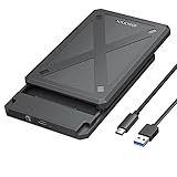 iDsonix 2,5 Zoll festplattengehäuse 6Gbps USB 3.1 festplattengehäuse für 7mm/9.5mm SATA III SSD HDD mit UASP unterstützt, werkzeugfreie Externes Gehäuse Schwarz(PW25-C3)