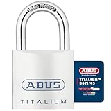 ABUS Titalium Vorhängeschloss 80TI/45 - Kellerschloss mit leichtem, massiven Schlosskörper aus Spezial-Aluminium - ABUS-Sicherheitslevel 7 - Silber